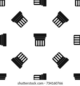 Electronic circuit board pattern repeat seamless in black color for any design. Vector geometric illustration