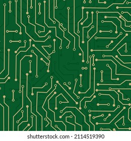 Tarjeta de circuito electrónico. Textura de la placa de circuito de fondo de tecnología. ilustración vectorial
