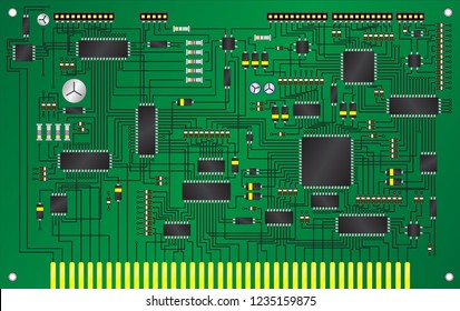 electronic circuit board vector background, elecrical parts, circuit board