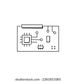 Electronic Circuit Board Vector Icon Illustration