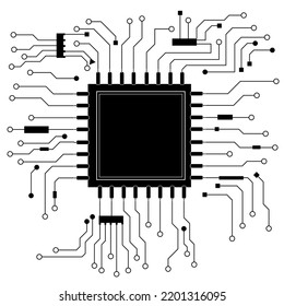 Electronic circuit board vector for technology and finance concept and education