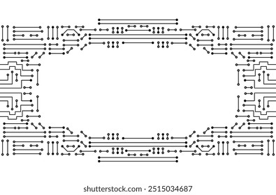 Electronic circuit business frame. High tech concept. Digital template. 
