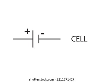 Electronic circuit cell symbols. Illustration of basic circuit symbols.Electrical symbols,study content of physics students.vector illustration.