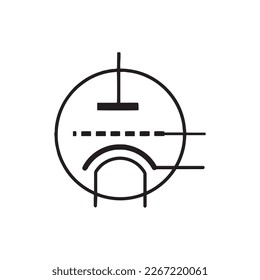 símbolo de elemento de circuito electrónico. lámpara de tubo de transistor