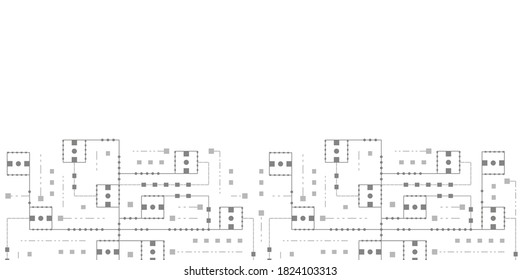 Electronic circuit of the future.Geometric lines.Abstract tech.Technology banner.Vector illustration.	