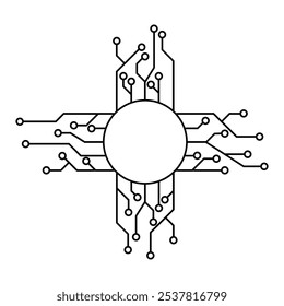 electronic circuit icon illustration design