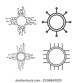 electronic circuit icon illustration design