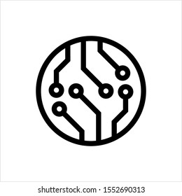 Icono de circuito electrónico, Ilustración de imágenes vectoriales del circuito de seguimiento de cables conductivos impresos