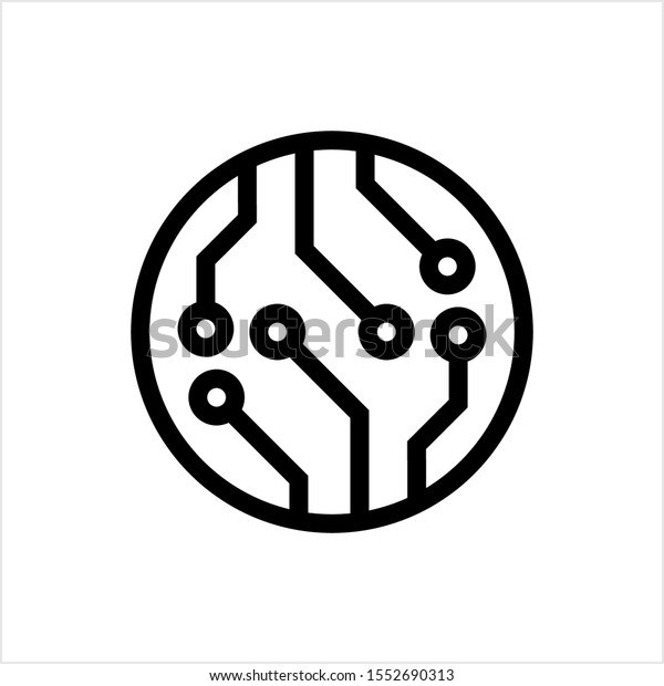 電子回路アイコン 印刷された導電線トレース回路ベクター画像イラスト のベクター画像素材 ロイヤリティフリー