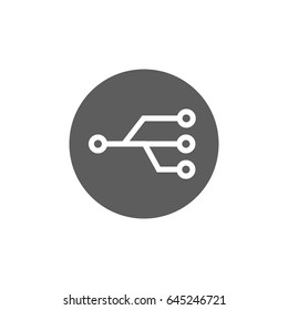 Electronic circuit Icon in trendy flat style isolated on white background. Symbol for your web site design, logo, app, UI. Vector illustration, EPS10.