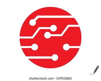 electronic circuit, icon, vector illustration eps10