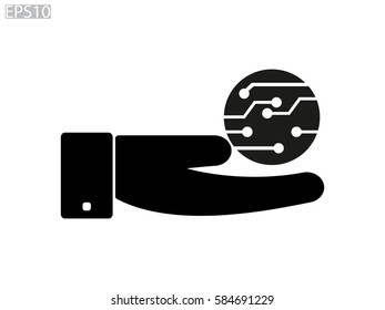 electronic circuit, icon, vector illustration eps10