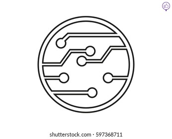 electronic circuit, icon, vector illustration eps10