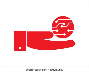 electronic circuit, icon, vector illustration eps10