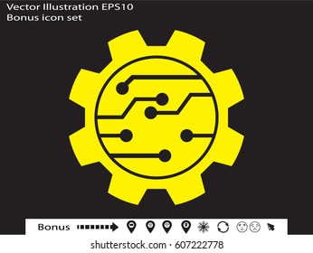 electronic circuit, icon, vector illustration eps10