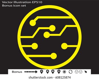 electronic circuit, icon, vector illustration eps10