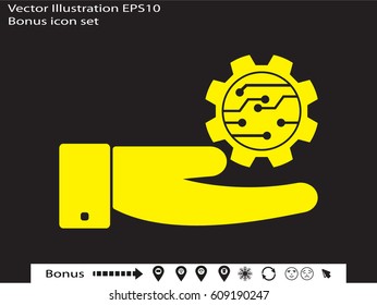 electronic circuit, icon, vector illustration eps10