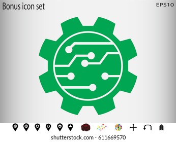 electronic circuit, icon, vector illustration eps10