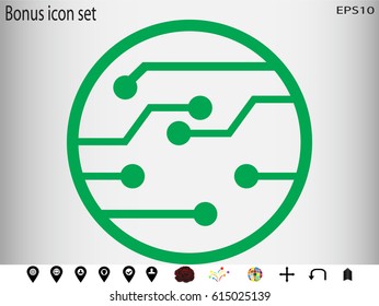 electronic circuit, icon, vector illustration eps10