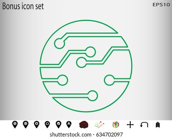 electronic circuit icon, vector illustration eps10