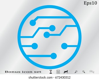 Electronic Circuit, Icon, Vector Illustration Eps10