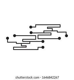 electronic circuit illustration of simple vector icon line design