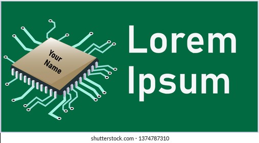 Electronic circuit illustration with text to put your note or logo company.