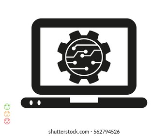 electronic circuit, laptop, gift, icon, vector illustration eps10