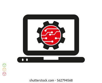electronic circuit, laptop, gift, icon, vector illustration eps10