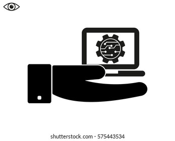 electronic circuit, laptop, gift, icon, vector illustration eps10