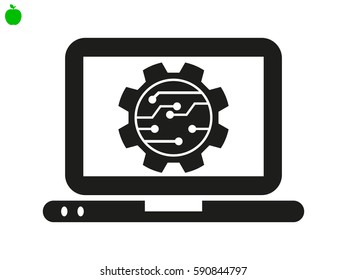 electronic circuit, laptop, gift, icon, vector illustration eps10