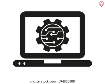 electronic circuit, laptop, gift, icon, vector illustration eps10