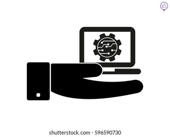 electronic circuit, laptop, gift, icon, vector illustration eps10
