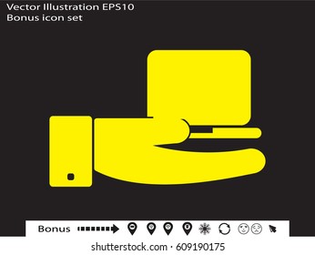 electronic circuit, laptop, gift, icon, vector illustration eps10