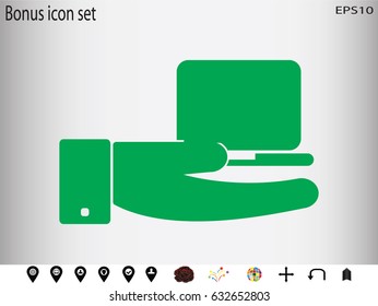 electronic circuit, laptop, gift, icon, vector illustration eps10