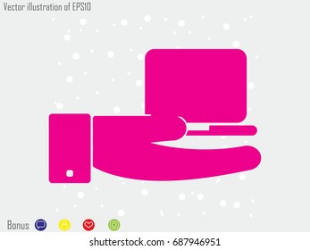 electronic circuit, laptop, gift, icon, vector illustration eps10