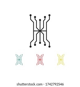 electronic circuit line icon, vector illustration