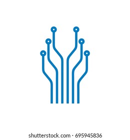 Electronic Circuit Line, Technology Logo Template Illustration Design. Vector EPS 10.
