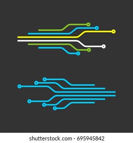 Illustrationsdesign für elektronische Schaltkreise, Technologie-Logo-Vorlagen. Vektor EPS10.