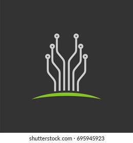 Electronic Circuit Line, Technology Logo Template Illustration Design. Vector EPS 10.