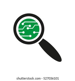 electronic circuit, micro, board, gear, repair, vector icon, eps10
