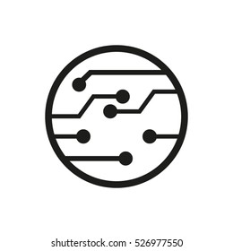 electronic circuit, micro, board, vector icon, eps10
