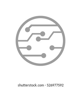 electronic circuit, micro, board, vector icon, eps10