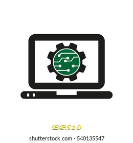 electronic circuit, notebook, icon, vector illustration EPS 10