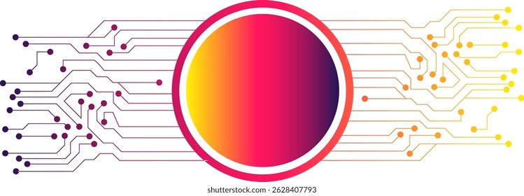 Electronic circuit on white background stock illustration.