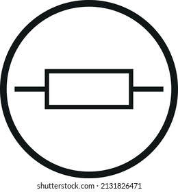 Electronic Circuit Resistor Icon Sign. Electrical Signs And Symbols.