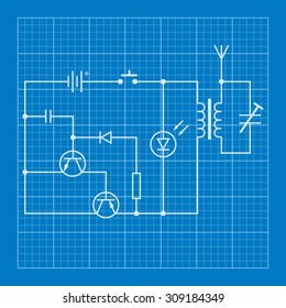 electronic circuit scheme blueprint background