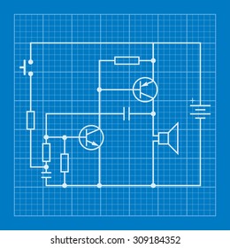 electronic circuit scheme blueprint background