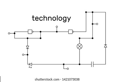 Electronic circuit scheme. Technology concept. Vector illustration.