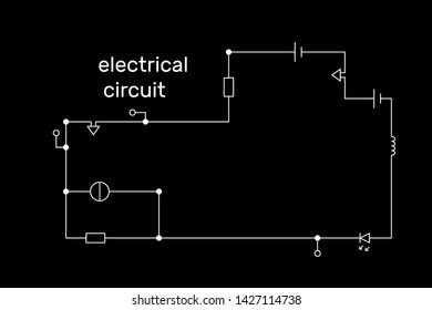 Electronic circuit scheme. Technology concept. Vector illustration.